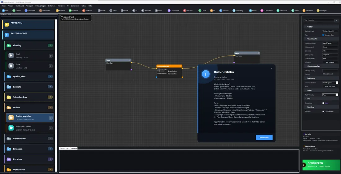 FolderGenerator Vorschau